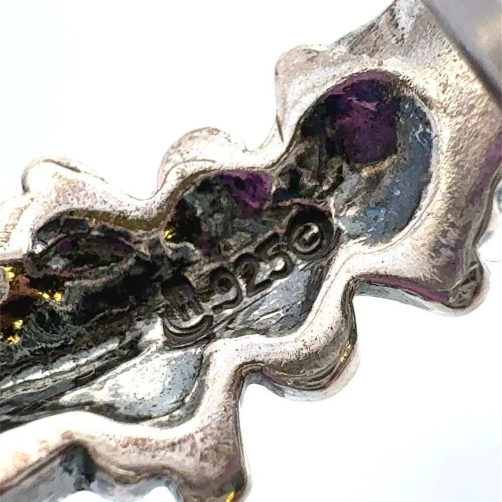 Carolyn Pollack Navajo 925 Sterling Silver Purple Phosphosiderite Statement Ring - Picture 12 of 15